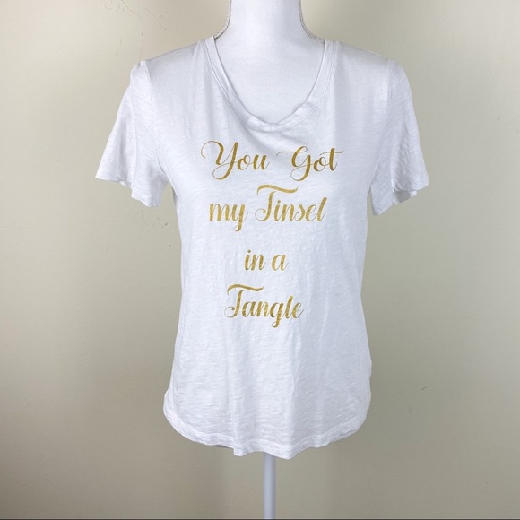 Draper James V-Neck T Shirt White - Picture 1 of 8